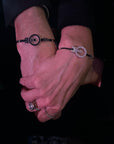 Sterling Silver CAR-T CELL Cord Bracelet - Black Cord