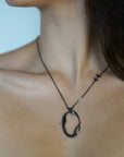 Black Rhodium Sterling Silver NK CELL Pendant with CZ