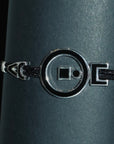 Sterling Silver CAR-T CELL Cord Bracelet with black enamel