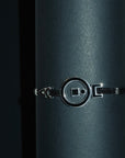 Sterling Silver CAR-T CELL Cord Bracelet with black enamel